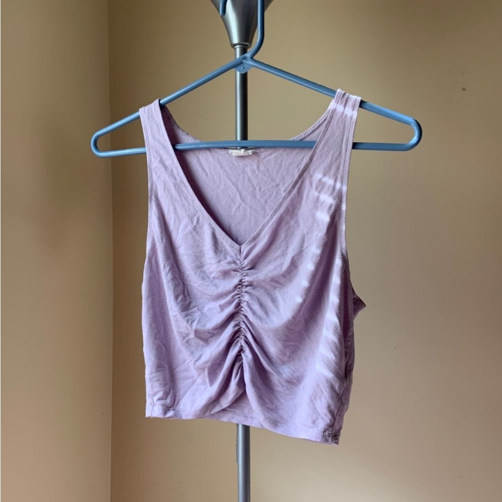 Garage Cinched Crop Tank Medium Purple
